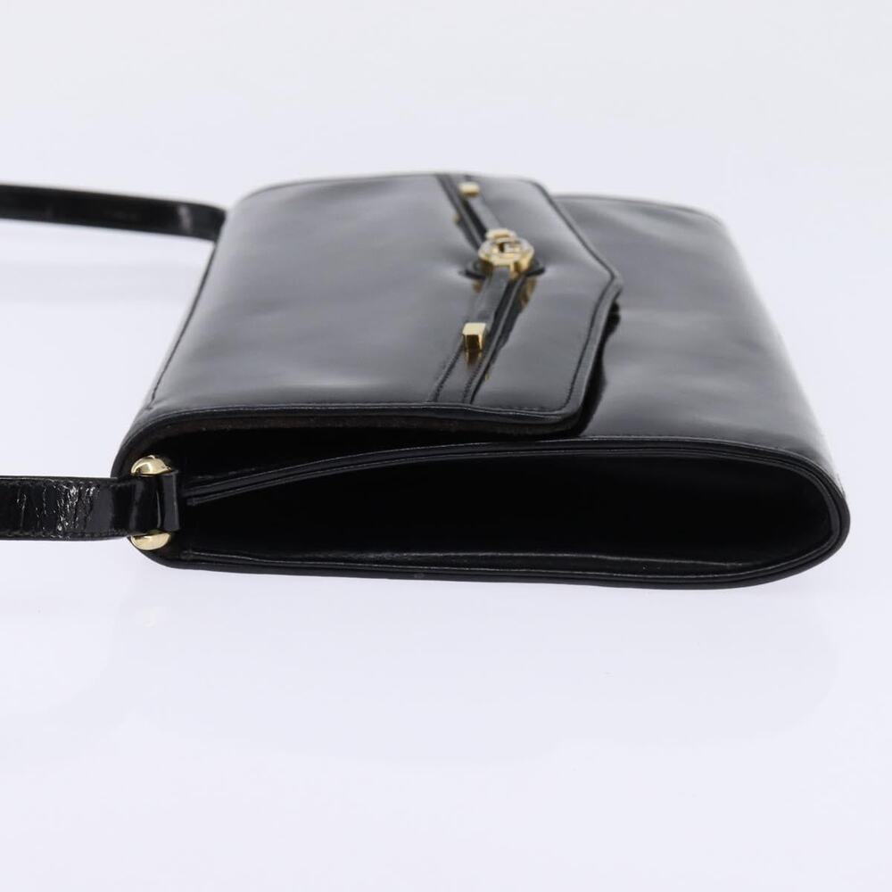 GUCCI Shoulder Bag Enamel Black Gold - Picture 4 of 12